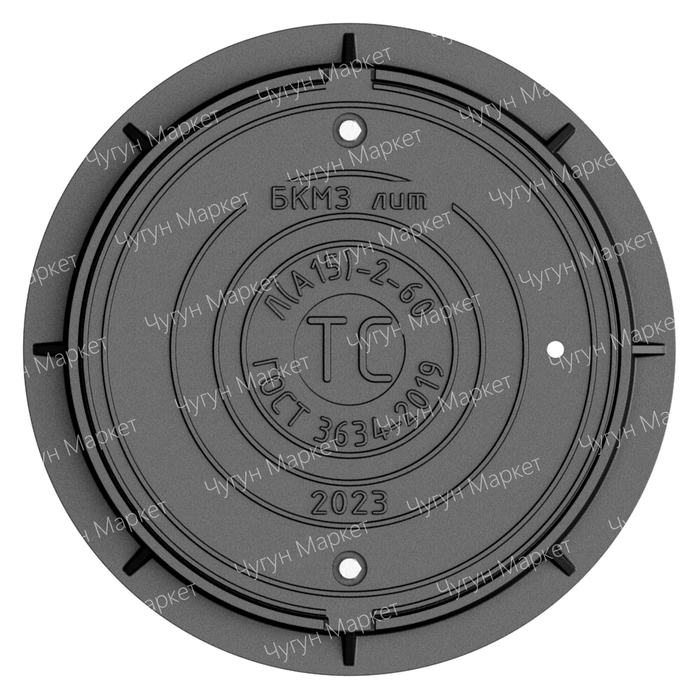 Люк чугунный легкий Л (А15)-ТС-2-60 (760х70мм) с запорным устройством