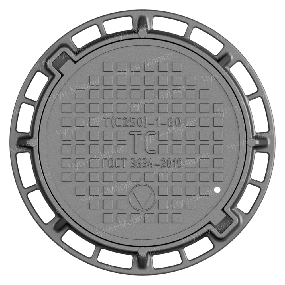 Чугунный люк тип Т(С-250)-ТС-1-60 ГОСТ 3634-2019